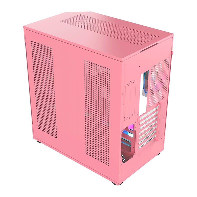 Gabinete Gamer Acegeek Icecube, Mid-Tower, Lateral de Vidro, Rosa, AG-ICECUBE-PK