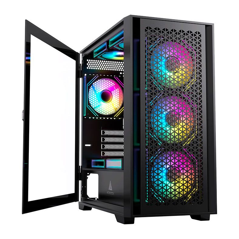 Gabinete Gamer Acegeek Iliad Mini, Mid-Tower, Lateral de Vidro, Preto, AG-ILIAD-MINI-BK