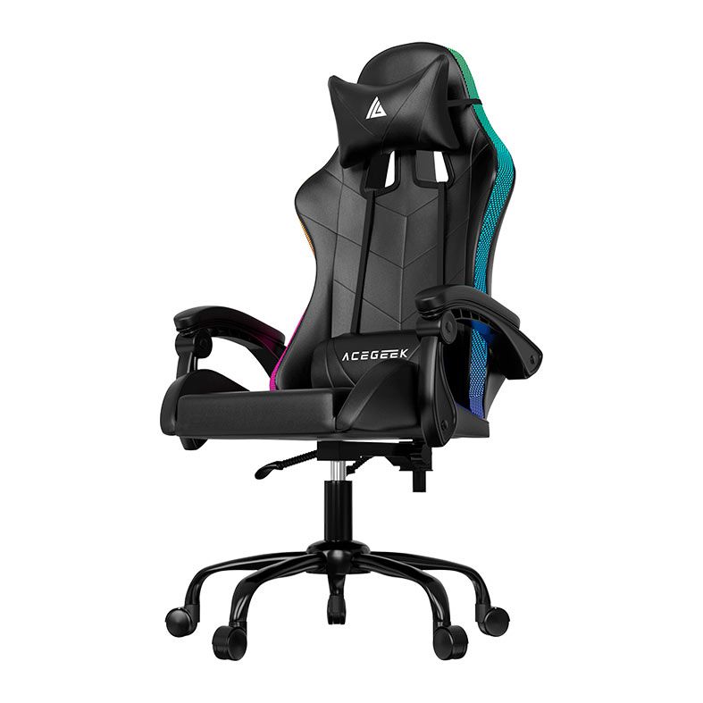 Cadeira Gamer Acegeek Knight-V2, RGB, Preto, AG-KNIGHT-V2-BK