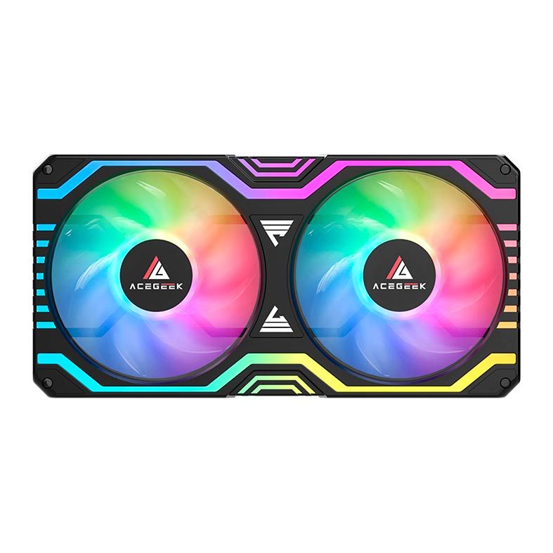 Kit Ventoinha Acegeek Link240, 240mm, ARGB, Com Controladora, Preto, AG-LINK240-BK