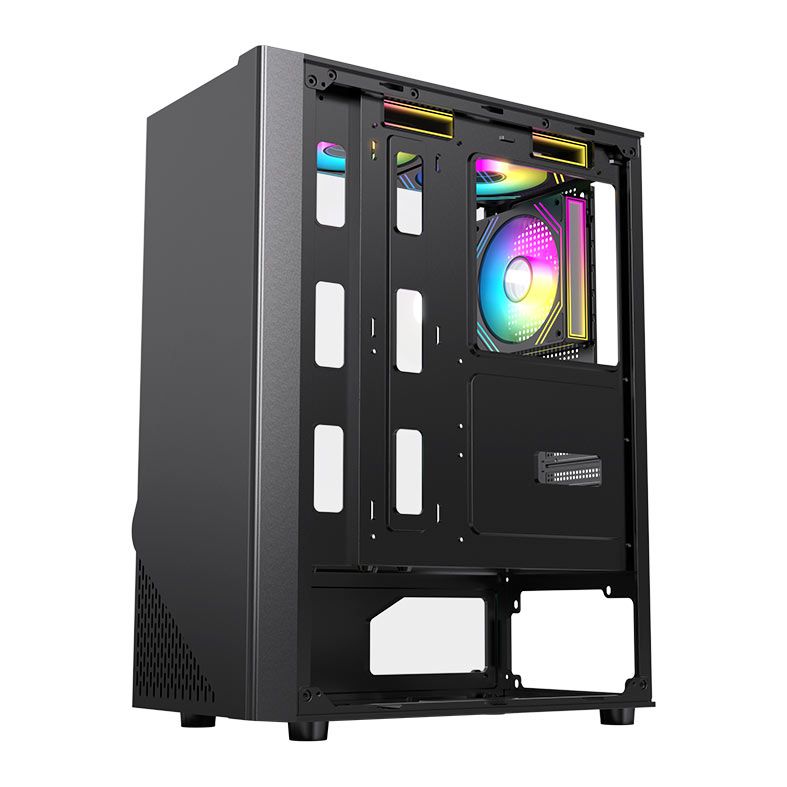 Gabinete Gamer Acegeek Lumix, Mid-Tower, Lateral de Vidro, Preto, AG-LUMIX-BK