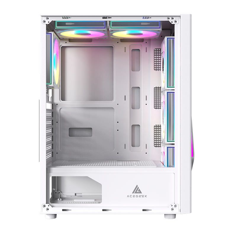 Gabinete Gamer Acegeek Lumix, Mid-Tower, Lateral de Vidro, Branco, AG-LUMIX-WH