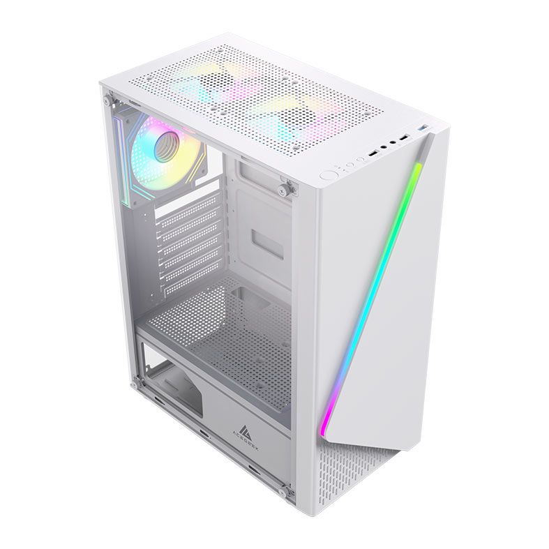 Gabinete Gamer Acegeek Lumix, Mid-Tower, Lateral de Vidro, Branco, AG-LUMIX-WH