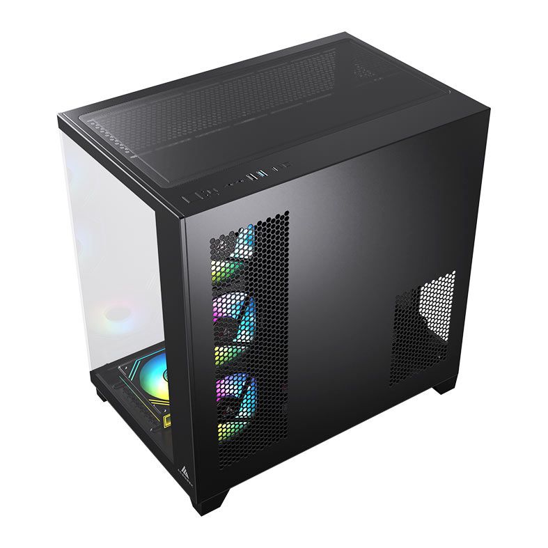 Gabinete Gamer Acegeek Mercury R425 Pro, Mid-Tower, Lateral de Vidro, Com 7 Fans, Preto, AG-MERCURY-R425-PRO-BK