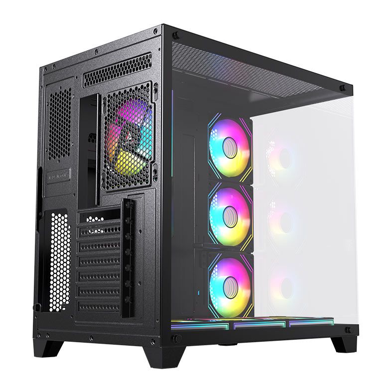 Gabinete Gamer Acegeek Mercury R425 Pro, Mid-Tower, Lateral de Vidro, Com 7 Fans, Preto, AG-MERCURY-R425-PRO-BK