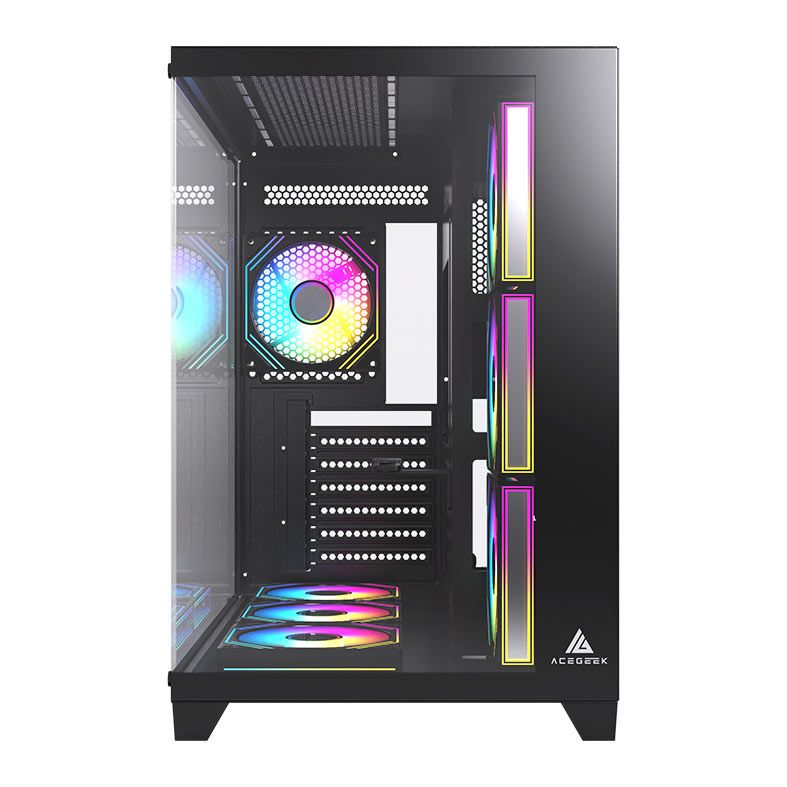 Gabinete Gamer Acegeek Mercury R425 Pro, Mid-Tower, Lateral de Vidro, Com 7 Fans, Preto, AG-MERCURY-R425-PRO-BK