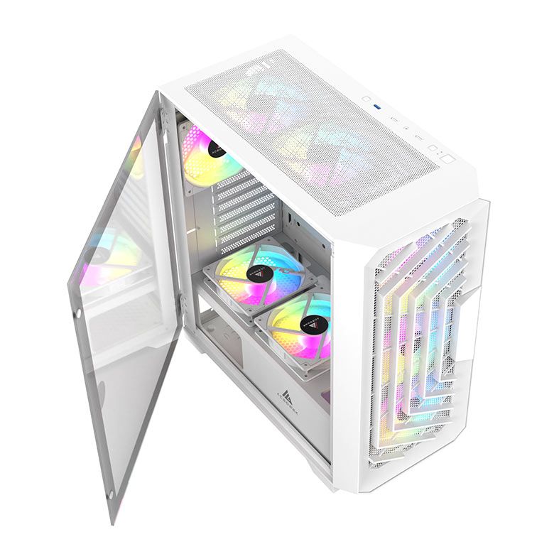 Gabinete Gamer Acegeek Navigator A410, Mid-Tower, Lateral de Vidro, Branco, AG-NAVIGATOR-A410-WH