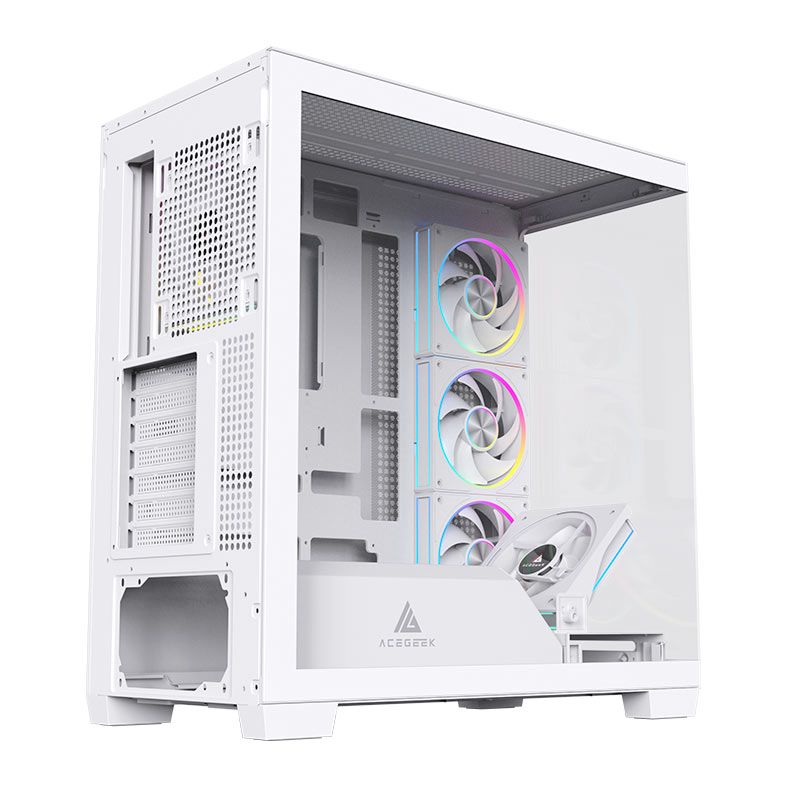 Gabinete Gamer Acegeek Nebula, Mid-Tower, Lateral de Vidro, Branco, AG-NEBULA-WH