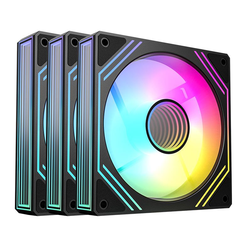 OPENBOX Kit Ventoinhas Acegeek Neon, ARGB, 3x120mm, Preto, AG-NEON3X1-BK