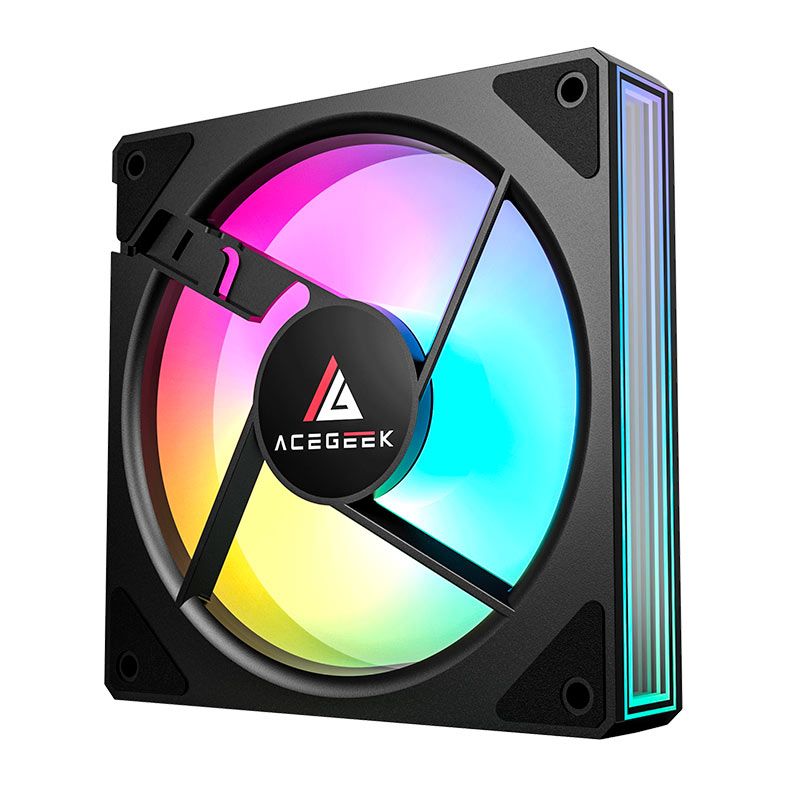 OPENBOX Kit Ventoinhas Acegeek Neon, ARGB, 5x120mm, Preto, AG-NEON5X1-BK