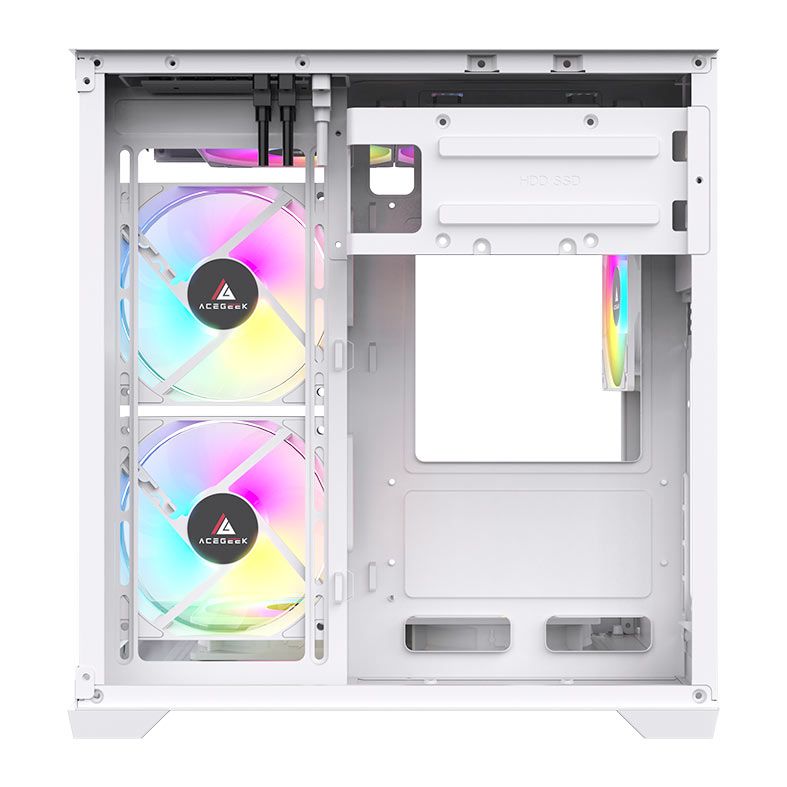 Gabinete Gamer Acegeek Neptune, Mid-Tower, Lateral de Vidro, Branco, AG-NEPTUNE-WH