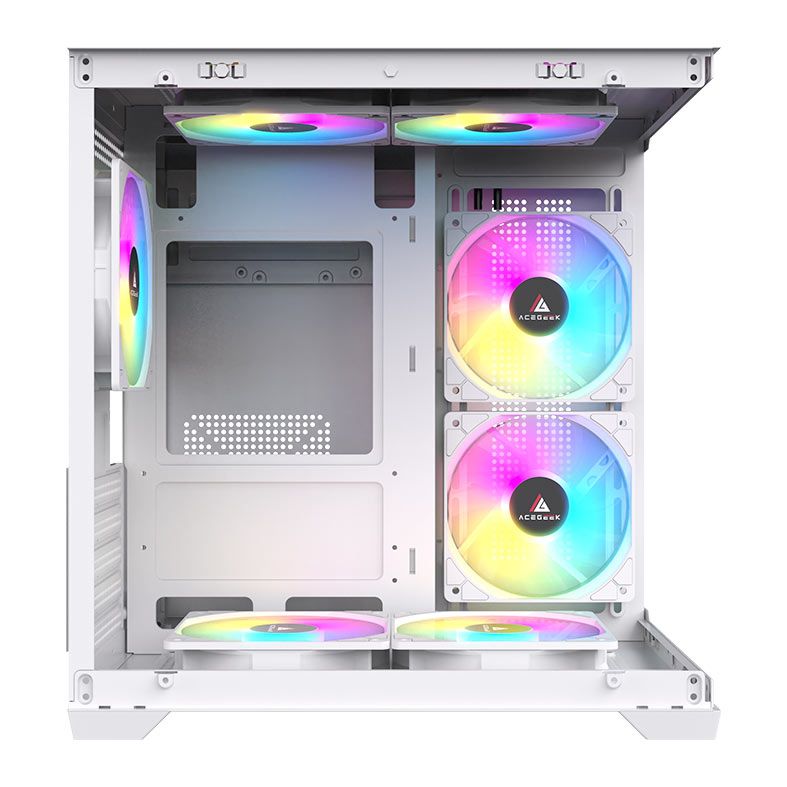 Gabinete Gamer Acegeek Neptune, Mid-Tower, Lateral de Vidro, Branco, AG-NEPTUNE-WH