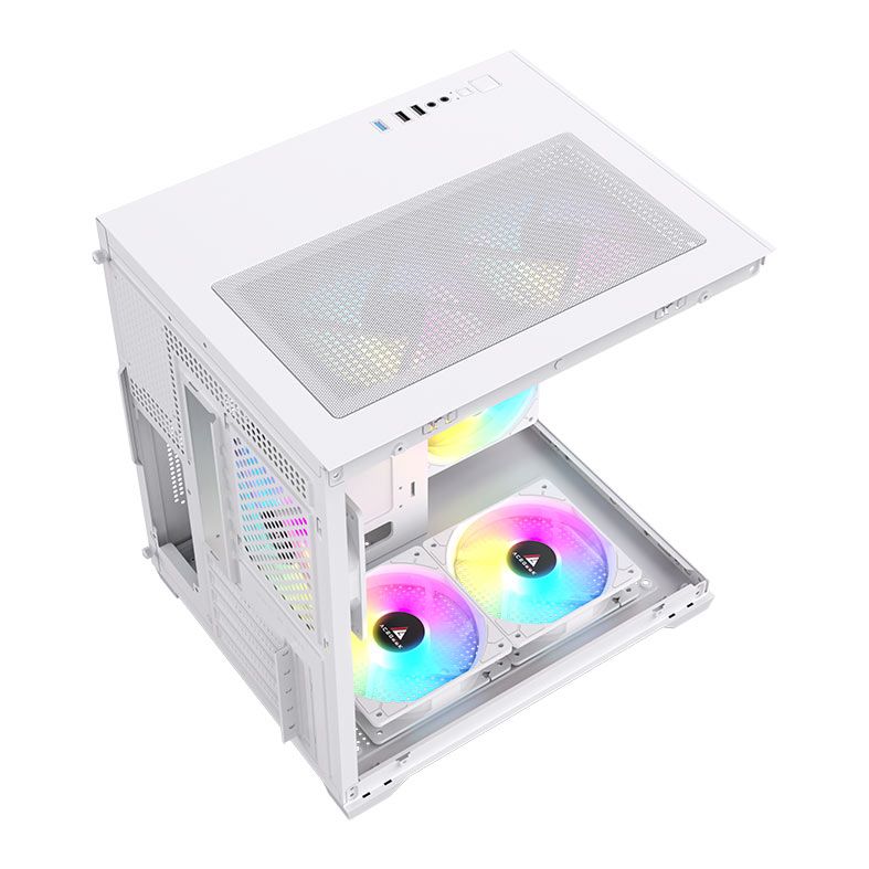 Gabinete Gamer Acegeek Neptune, Mid-Tower, Lateral de Vidro, Branco, AG-NEPTUNE-WH
