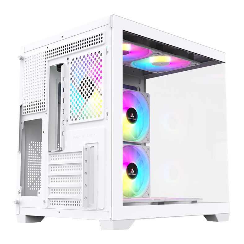 Gabinete Gamer Acegeek Neptune, Mid-Tower, Lateral de Vidro, Branco, AG-NEPTUNE-WH