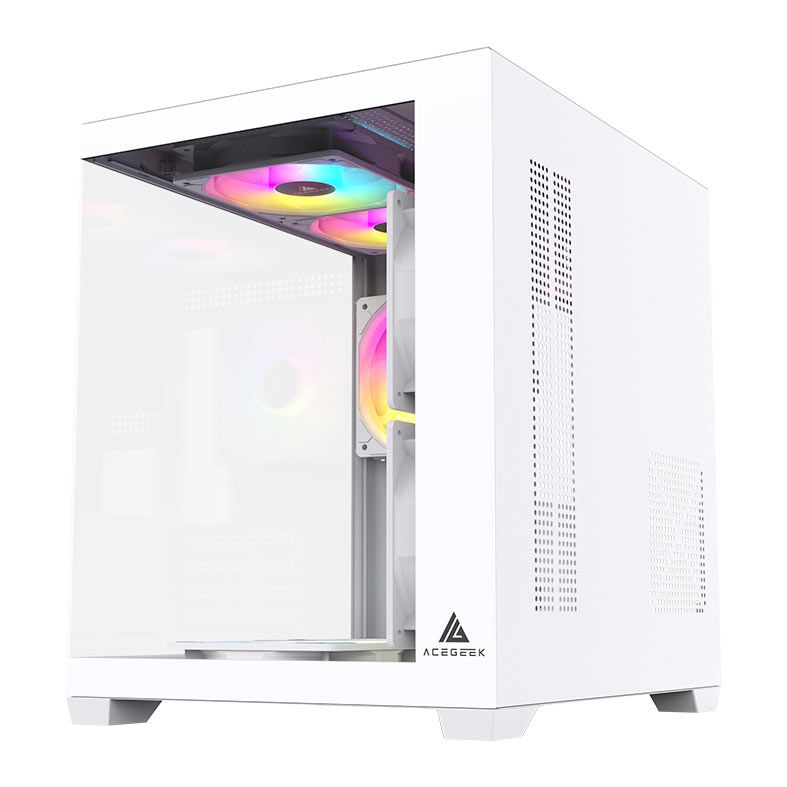 Gabinete Gamer Acegeek Neptune, Mid-Tower, Lateral de Vidro, Branco, AG-NEPTUNE-WH