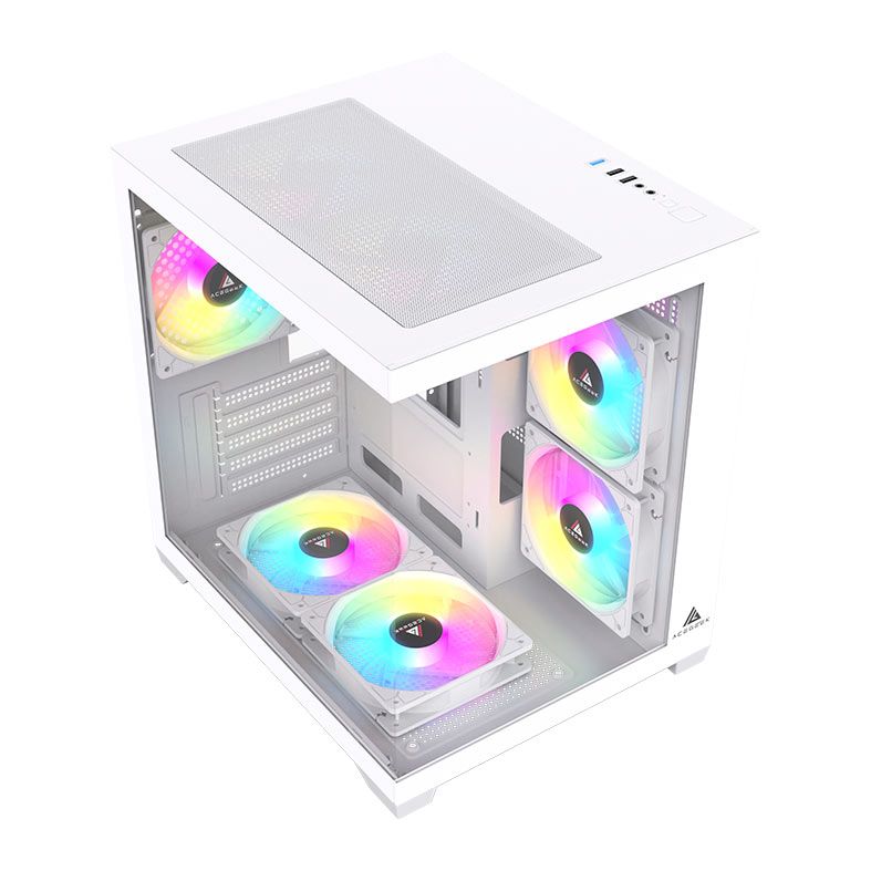 Gabinete Gamer Acegeek Neptune, Mid-Tower, Lateral de Vidro, Branco, AG-NEPTUNE-WH