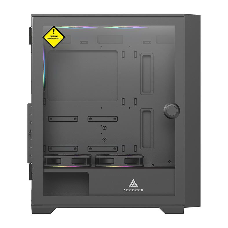 Gabinete Gamer Acegeek Nova C410 Mesh, Mid-Tower, Lateral de Vidro, Preto, AG-NOVA-C410-BK