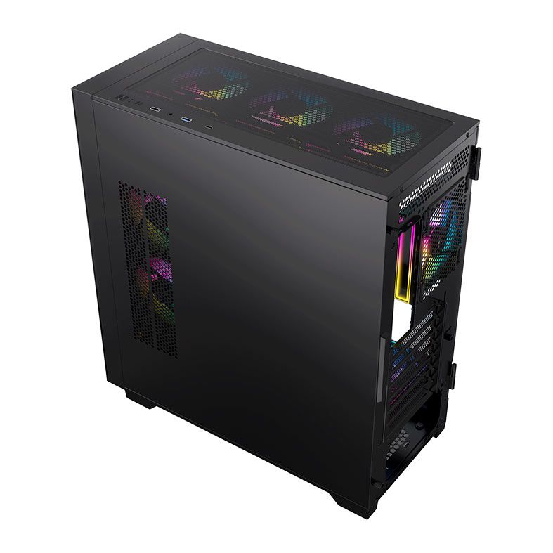 Gabinete Gamer Acegeek Puzzle, Mid-Tower, Lateral de Vidro, Preto, AG-PUZZLE-BK