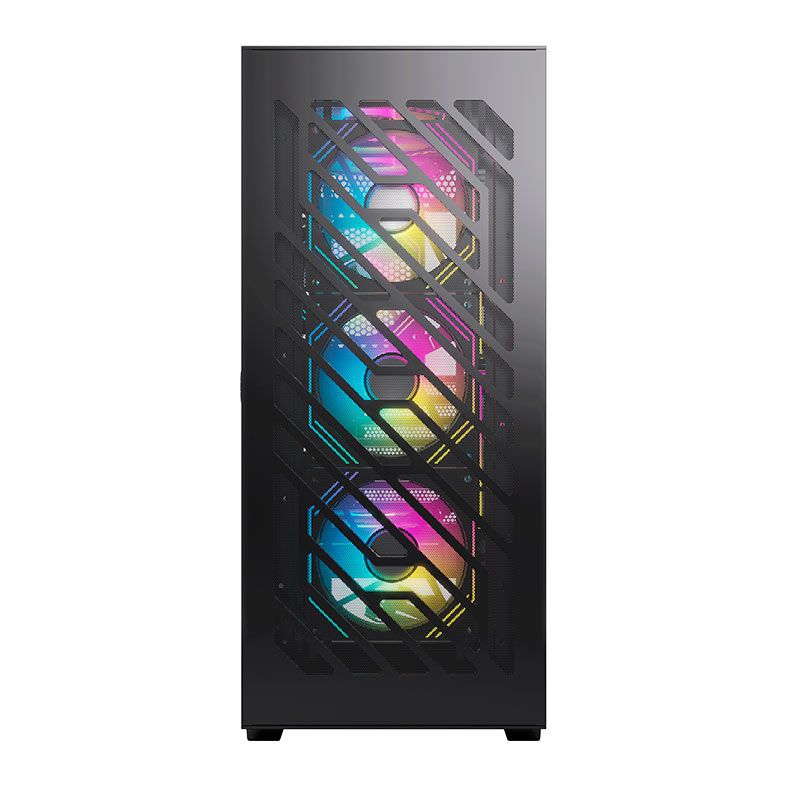 Gabinete Gamer Acegeek Puzzle, Mid-Tower, Lateral de Vidro, Preto, AG-PUZZLE-BK