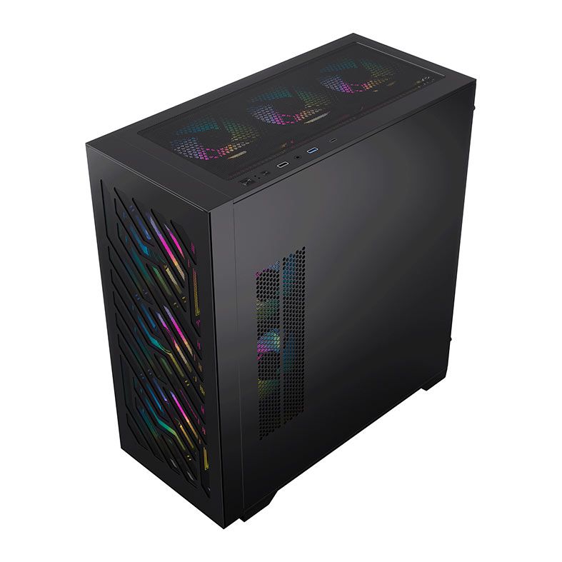 Gabinete Gamer Acegeek Puzzle, Mid-Tower, Lateral de Vidro, Preto, AG-PUZZLE-BK