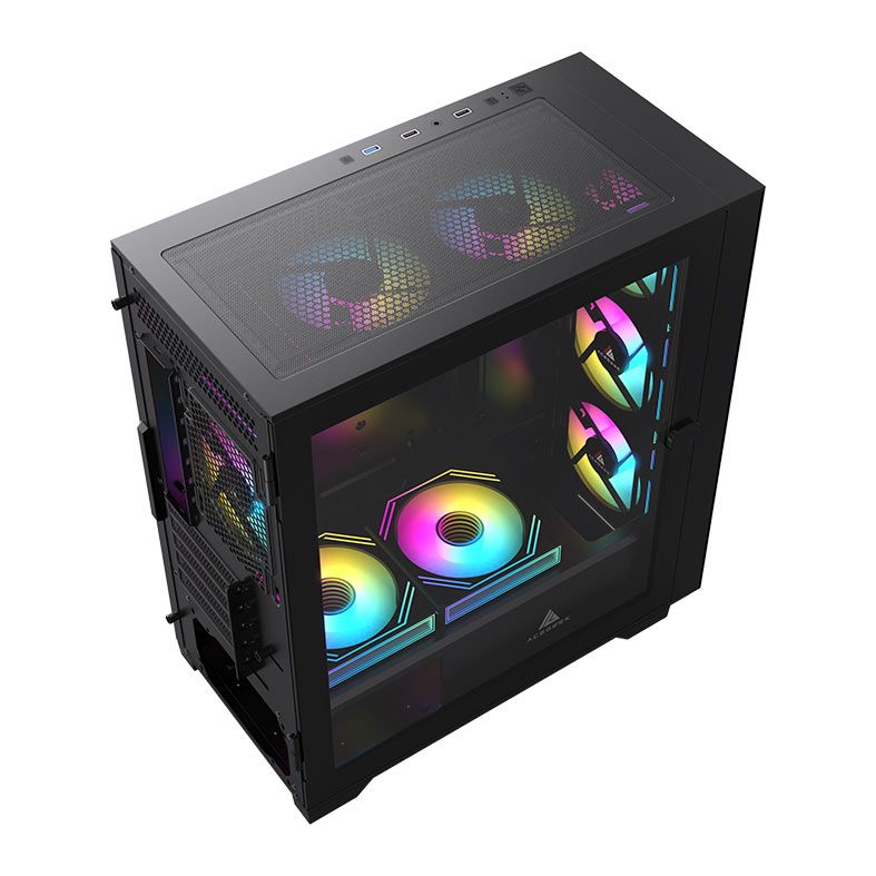 Gabinete Gamer Acegeek Puzzle Mini, Mini-Tower, Lateral de Vidro, Preto, AG-PUZZLE-MINI-BK