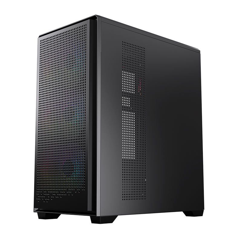 Gabinete Gamer Acegeek Qube Mesh, ARGB, Mid-Tower, Lateral de Vidro, Com 3 Fans, Preto, AG-QUBE-BK-3F-ARGB