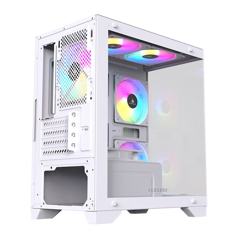 Gabinete Gamer Acegeek Rhythm, Mid-Tower, Lateral de Vidro, Branco, AG-RHYTHM-WH