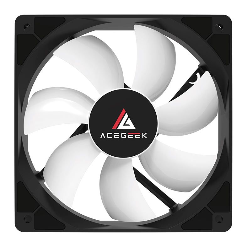Kit Ventoinhas Acegeek RW12 3x1, Rainbow, 3x120mm, Preto, AG-RW12-3X1-BK