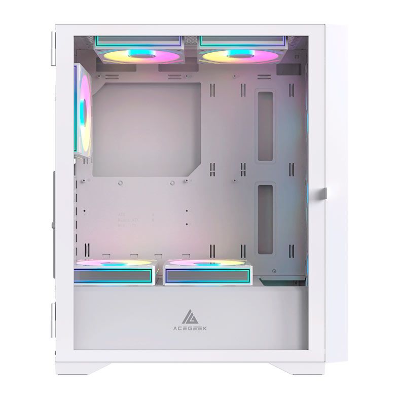 Gabinete Gamer Acegeek Shield D440, Mid-Tower, Lateral de Vidro, Branco, AG-SHIELD-D440-WH