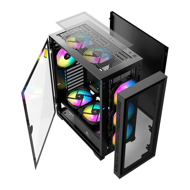 Gabinete Gamer Acegeek Storm C415, Mid-Tower, Lateral de Vidro, Preto, AG-STORM-C415-BK