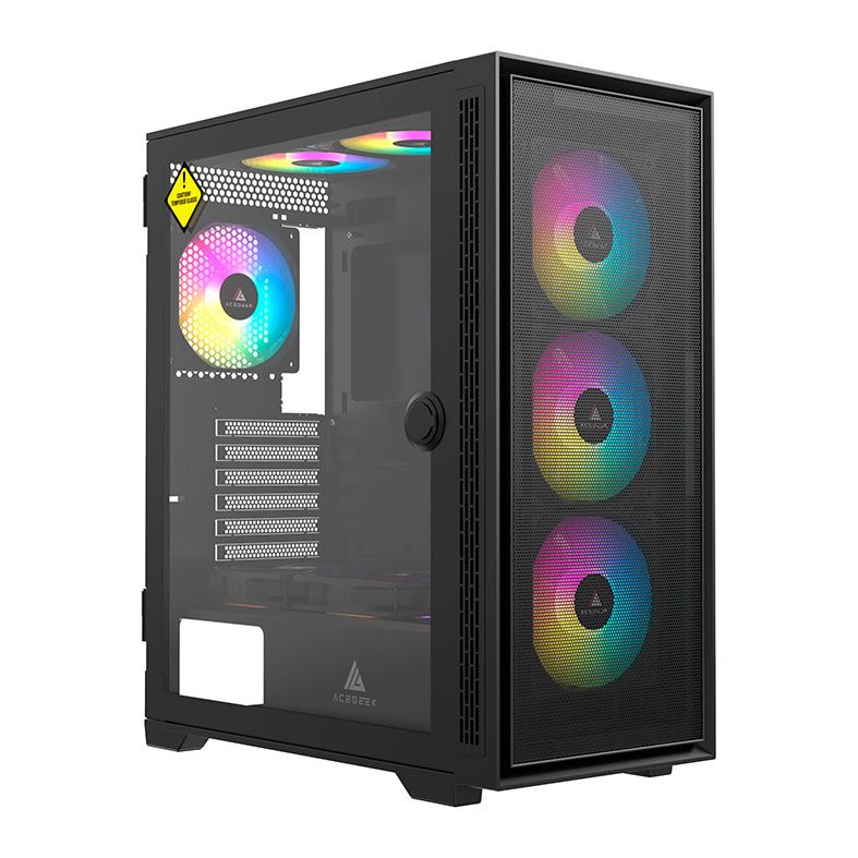 Gabinete Gamer Acegeek Storm C415, Mid-Tower, Lateral de Vidro, Preto, AG-STORM-C415-BK