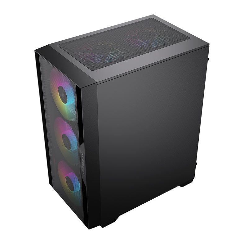 Gabinete Gamer Acegeek Stratus Mesh, Mid-Tower, Lateral de Vidro, Preto, AG-STRATUS-MESH-BK