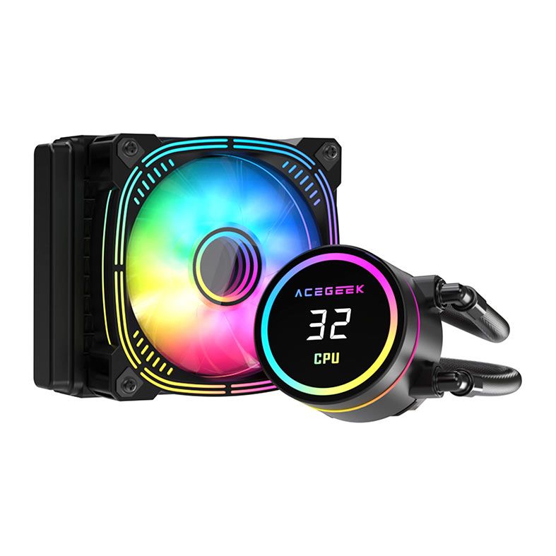 Water Cooler Acegeek Temp C120, ARGB, 120mm, Preto, AG-TEMPC120-BK