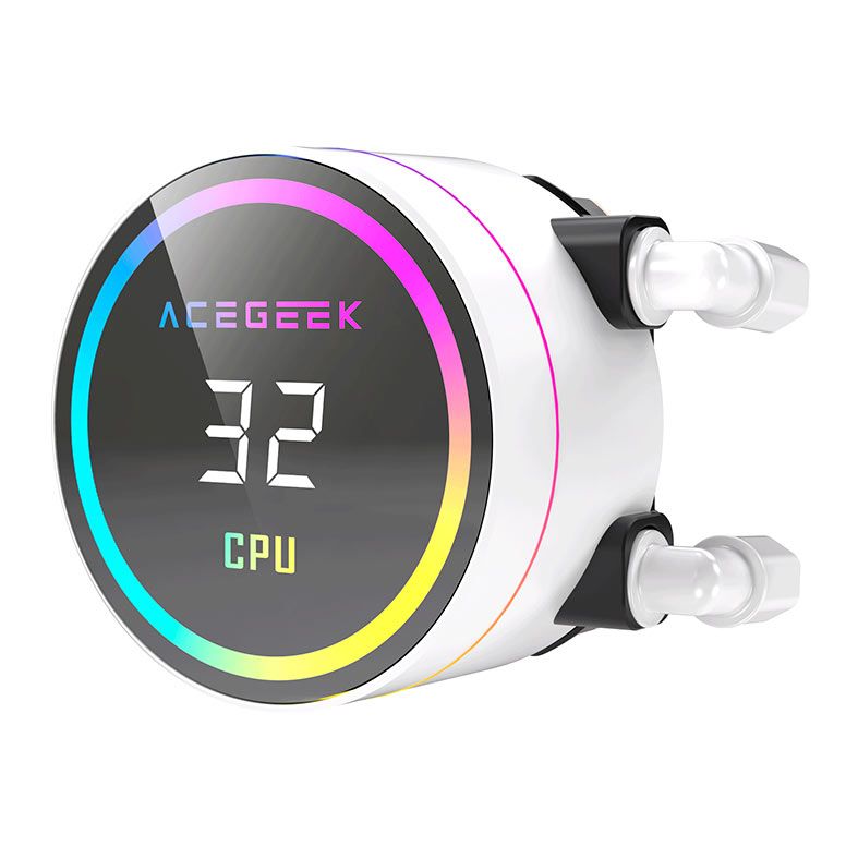 Water Cooler Acegeek Temp C120, ARGB, 120mm, Branco, AG-TEMPC120-WH