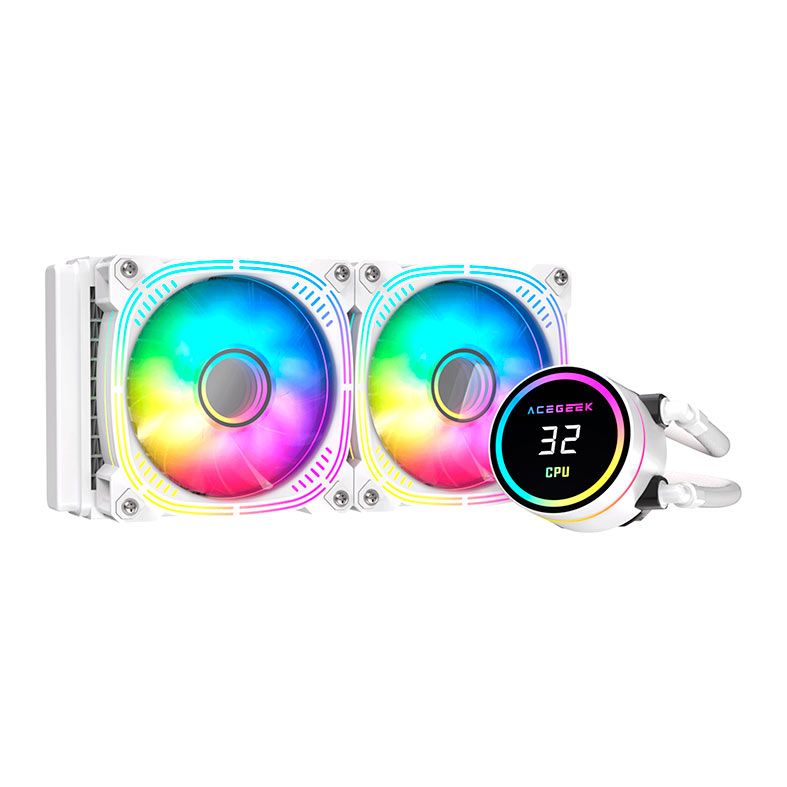 Water Cooler Acegeek Temp C240, ARGB, 240mm, Branco, AG-TEMPC240-WH