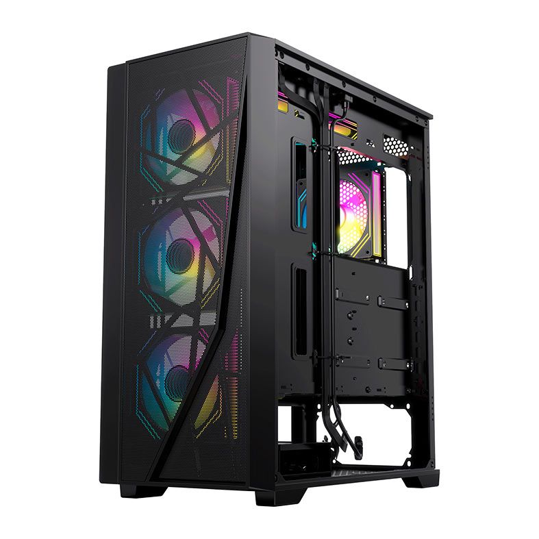 Gabinete Gamer Acegeek Terminator Type C, Mid-Tower, Lateral de Vidro, Preto, AG-TERMINATOR-MESH-BK