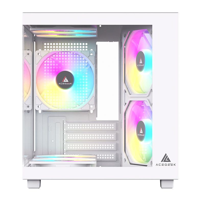 Gabinete Gamer Acegeek Tide, Mid-Tower, Lateral de Vidro, Branco, AG-TIDE-WH
