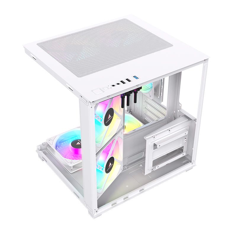 Gabinete Gamer Acegeek Tide, Mid-Tower, Lateral de Vidro, Branco, AG-TIDE-WH