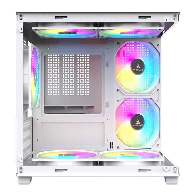Gabinete Gamer Acegeek Tide, Mid-Tower, Lateral de Vidro, Branco, AG-TIDE-WH
