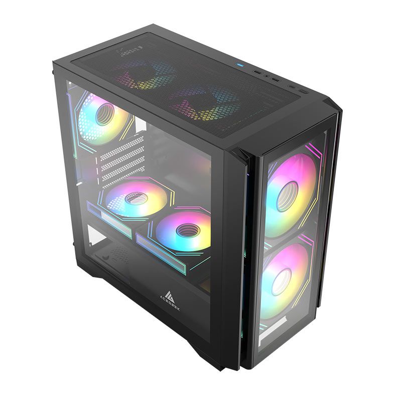 Gabinete Gamer Acegeek Vision M352, Mid-Tower, Lateral de Vidro, Preto, AG-VISION-M352-BK