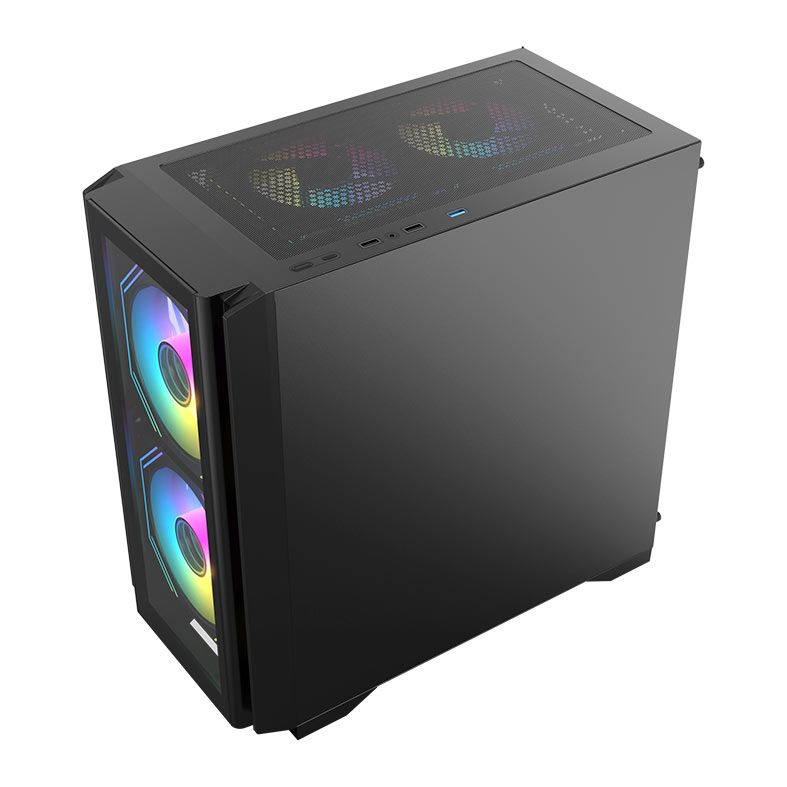Gabinete Gamer Acegeek Vision M352, Mid-Tower, Lateral de Vidro, Preto, AG-VISION-M352-BK