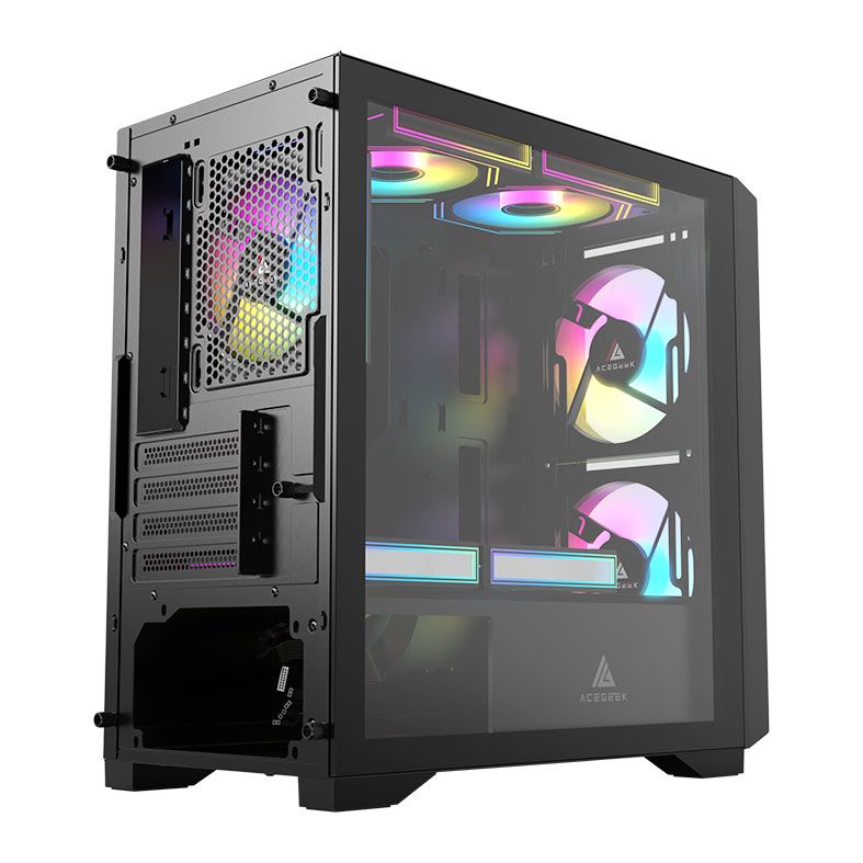 Gabinete Gamer Acegeek Vision M352, Mid-Tower, Lateral de Vidro, Preto, AG-VISION-M352-BK