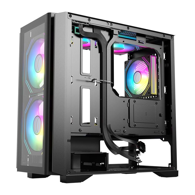 Gabinete Gamer Acegeek Vision M352, Mid-Tower, Lateral de Vidro, Preto, AG-VISION-M352-BK