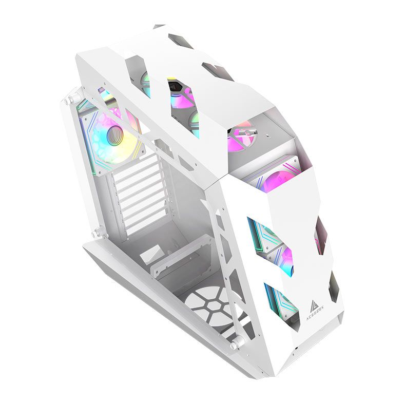 Gabinete Gamer Acegeek Vortex, Mid-Tower, Lateral de Vidro, Branco, AG-VORTEX-WH