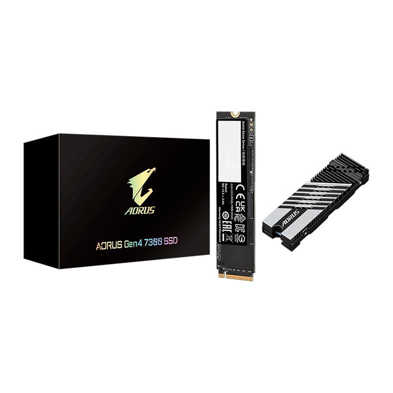 SSD Gigabyte Aorus Gen 4, 2TB, M.2 2280, PCIe NVMe, Leitura 7300 MB/s, Gravacao 6850 MB/s, AG4732TB-G10