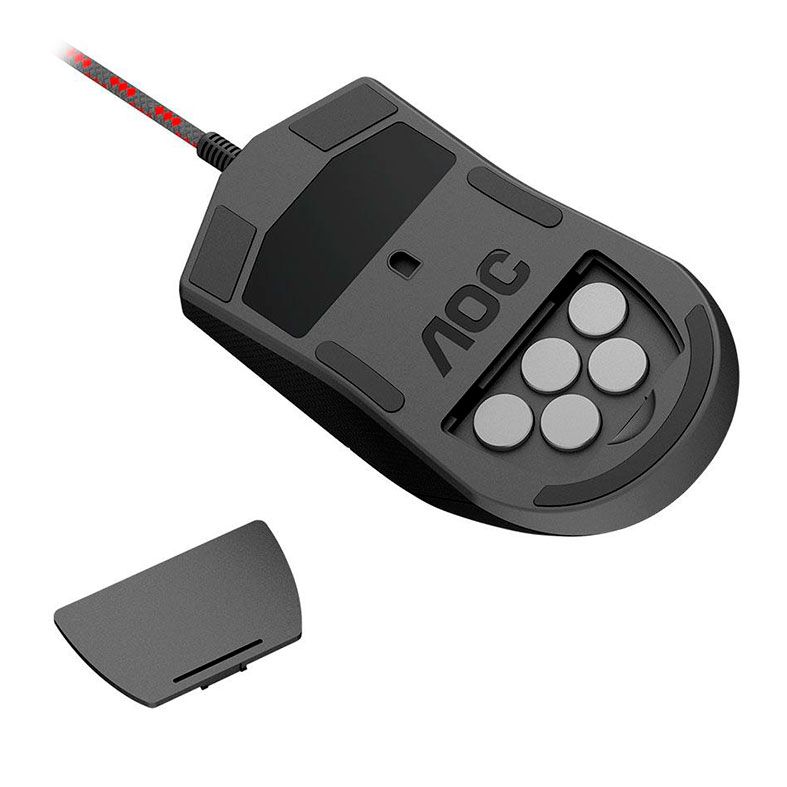 Mouse Gamer AOC AGON AGM700, RGB, 16000 DPI, 8 Botoes, Preto, AGM700DRCB