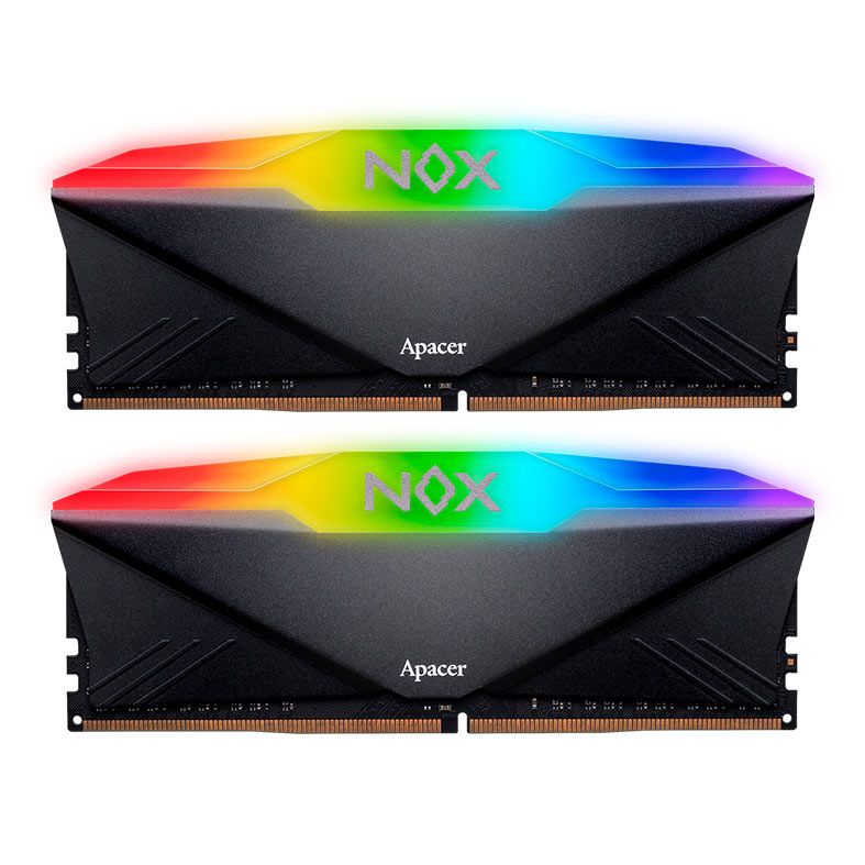 Memoria Apacer Nox, RGB, 16GB (2x8GB), DDR4, 3200MHz, C16, Preta, AH4U16G32C28YNBAA-2