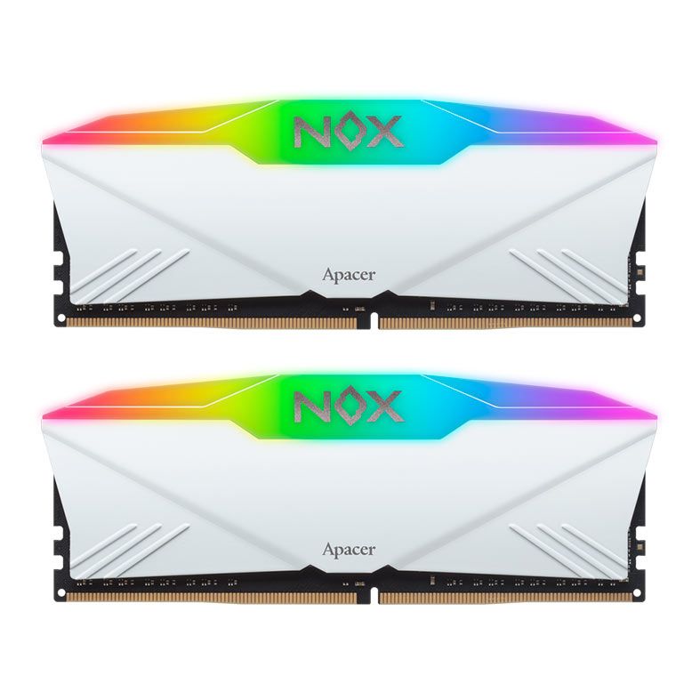 Memoria Apacer Nox, RGB, 16GB (2x8GB), DDR4, 3200MHz, C16, Branca, AH4U16G32C28YNWAA-2