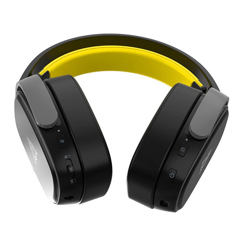Headset Gamer Ajazz AHM09 Max, Drivers 50mm, Tri-Mode, Preto e Amarelo, AHM09-MAX-BY