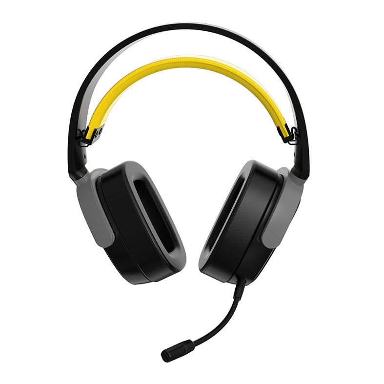 Headset Gamer Ajazz AHM09 Max, Drivers 50mm, Tri-Mode, Preto e Amarelo, AHM09-MAX-BY